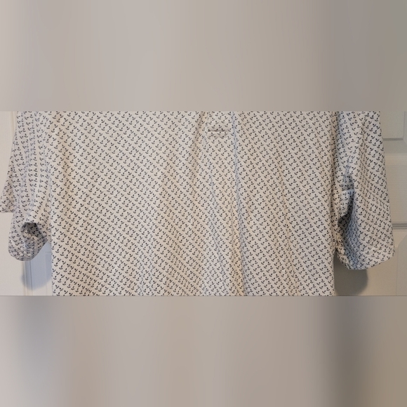 $52 Men's Jos. A. Bank White Tailored Fit Cotton Short Sleeve Polo Blue Anchors - Picture 9 of 11